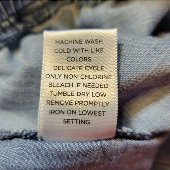 Westbound The Island Crop Blue Cotton Blend Cropped Straight Leg Pants Women's - Picture 10 of 12